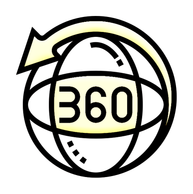 ikona wirtualna rzeczywistość 360 stopni